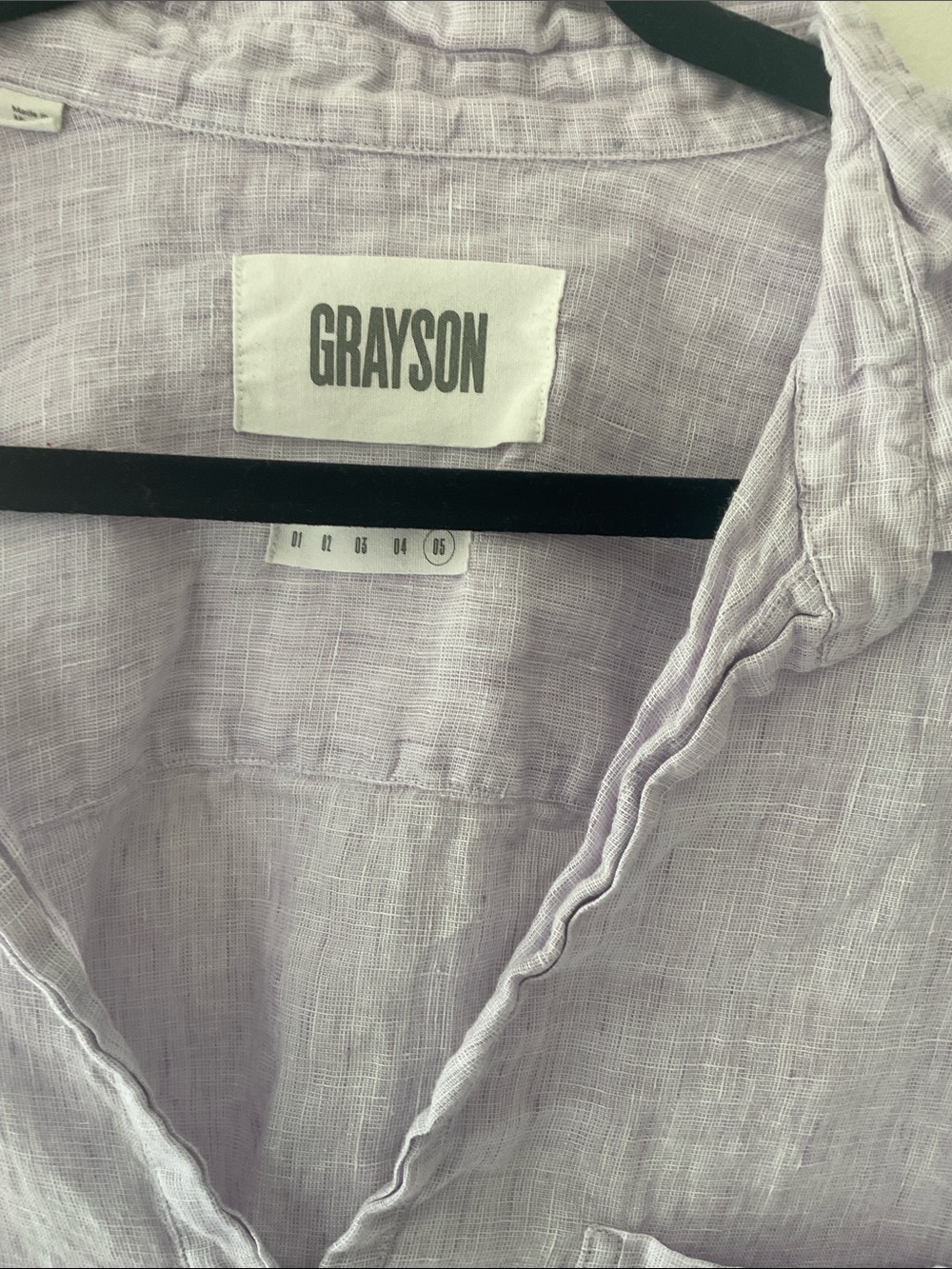 Grayson Lavender Linen Button Pullover - Picture 2 of 3